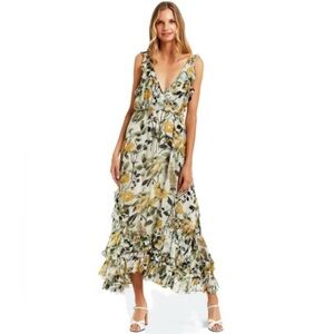 Secret Mission Super Natural Celia Maxi Open Back Dress in Poppy yellow